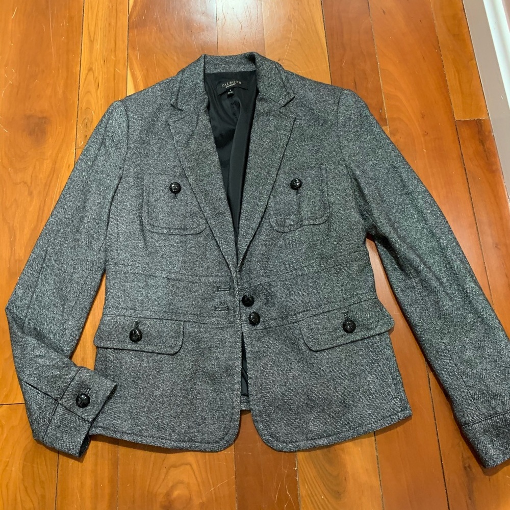 Talbots gray marled blazer